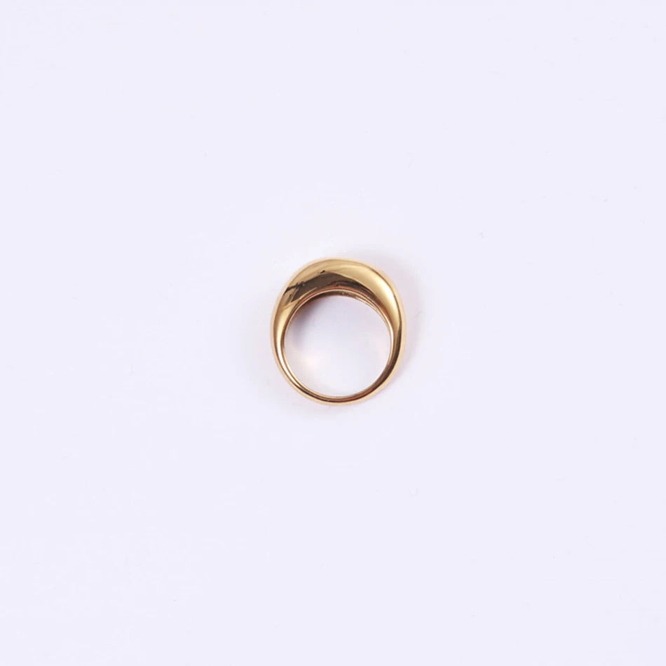 SUNIBI Fashion Simple Stainless Steel Rings for Women Arc Rings Jewellery Couple Anniversary Geometric Ring Size 5 6 7 8 Jewelry