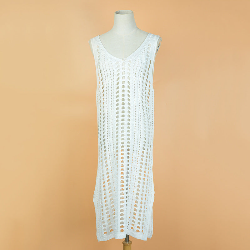 Sarong Beach Wrap Tunics Sexy Beach Bikini Cover-Ups Women Swimwear Dress White Swimsuit Cover Up Women Fishnet Crochet Swimsuit