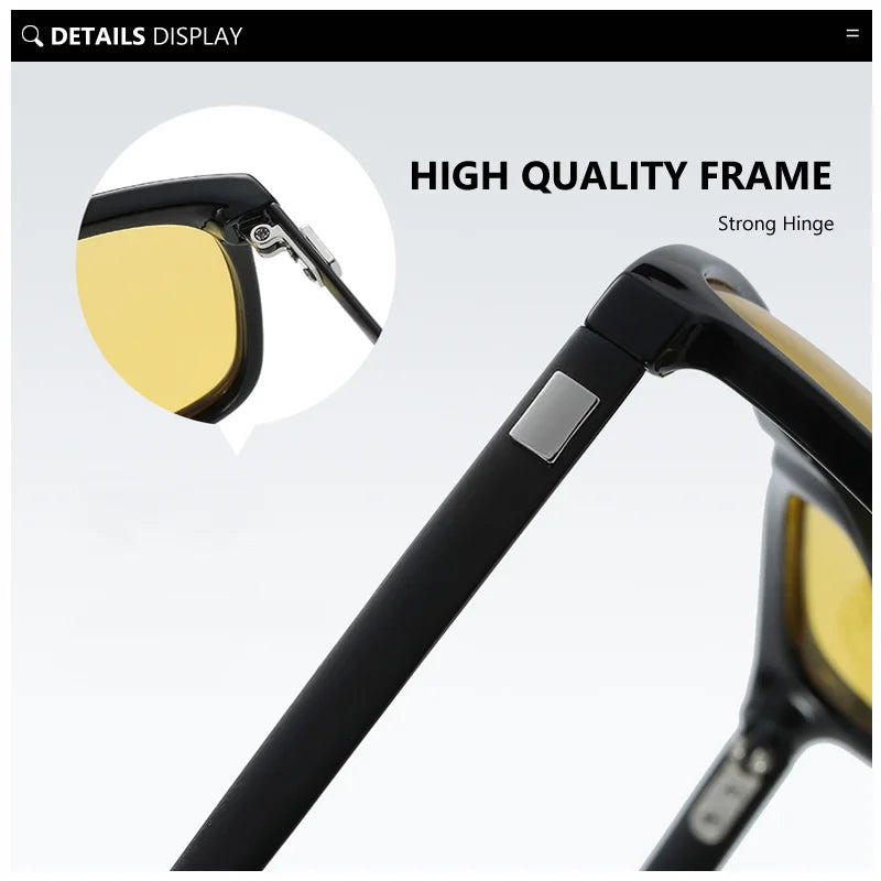 AOWEAR HD Polarized Anti Glare Night Vision Glasses for Driving Nighttime Driver Goggles Yellow Sunglasses for Men / Women Gafas