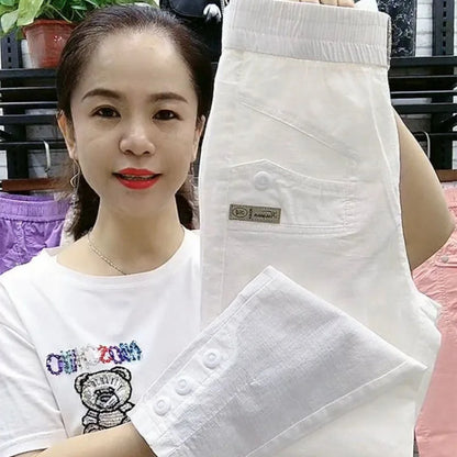 New 2025 Fashion Korean Women's pants Spring Summer  Casual Slim Elastic Waist Pants Female Harun pants Ladies Trousers