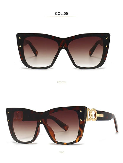 2025 New Fashion Big Frame Cat Eye Sunglasses For Ladies Street Shot Fashionable Sunglasses for Women Driving Shades UV400