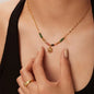 Exaggerated Big Sun Pendant Necklace for Women Trendy Double Layer Snake Bone Chain Necklace Summer Jewelry Accessories