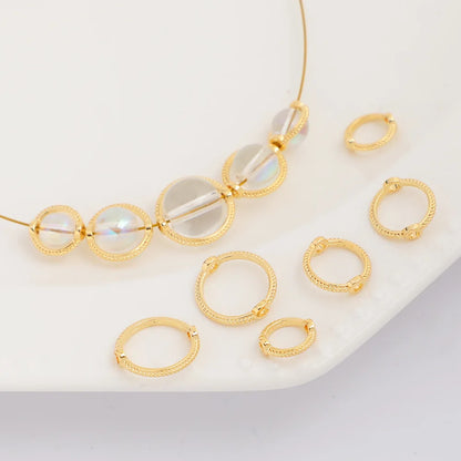 Plating 18k gold 6 8 10 mm  Mix Vintage  Bead Ring  Spacer Beads Cap DIY Bracelet Beads For jewelry Making Accessories Finding