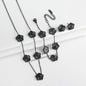 Hot Sale 3Pcs Stainless Steel 18k Gold-Plated Five-Leaf Flower Necklace Earrings Bracelet Jewelry Set For Woman Jewelry Clover