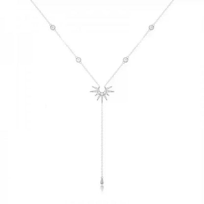 Exaggerated Big Sun Pendant Necklace for Women Trendy Double Layer Snake Bone Chain Necklace Summer Jewelry Accessories