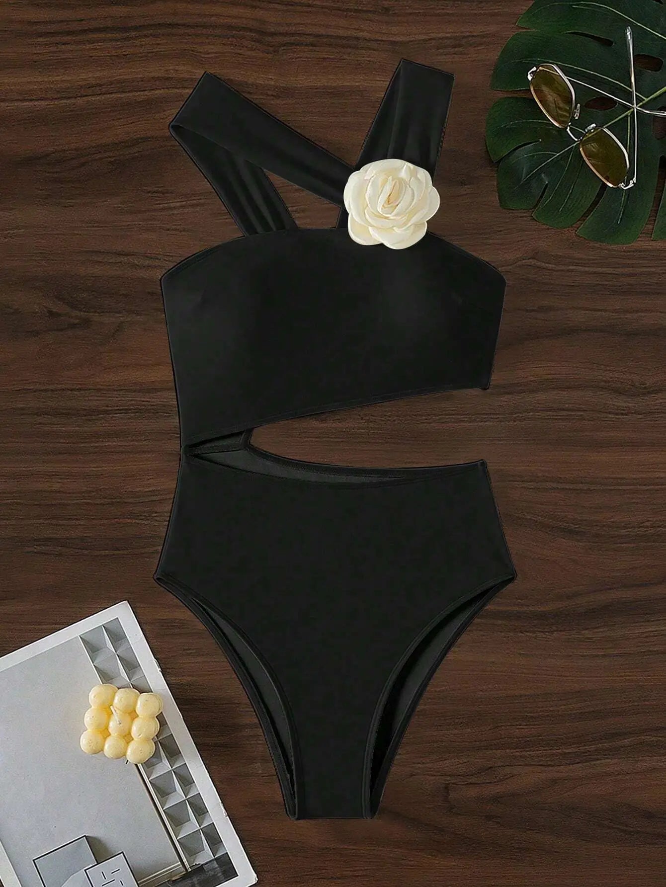 Vigoashely Solid 2025 One-shoulder Swimwear Women Sexy Push UP Hollow One Piece Swimsuit Monokini Summer Beach Lady Bathing Suit