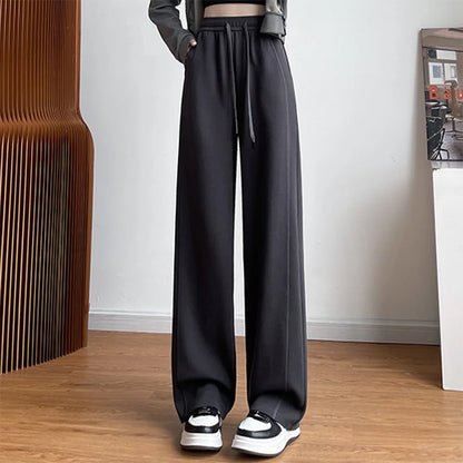 Casual High Waist Wide Leg Pants for Women – Korean Style Loose Fit Sweatpants, Trendy Streetwear Trousers