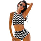 Classic Striped Vintage Bikini Set Horizontal Black Stripes Bikini Swimsuit Sexy High Waist Swimwear Bath Print Feminine Bikinis