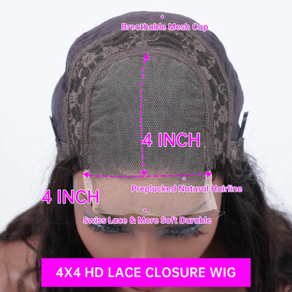 200% Chocolate Brown Deep Wave Human Hair Wig 30 38Inch Transparent Lace Frontal Wigs For Women 13x6 Lace Front Water Curly Wigs