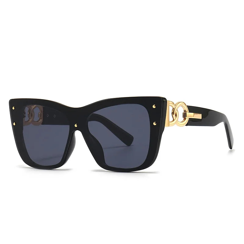 2025 New Fashion Big Frame Cat Eye Sunglasses For Ladies Street Shot Fashionable Sunglasses for Women Driving Shades UV400