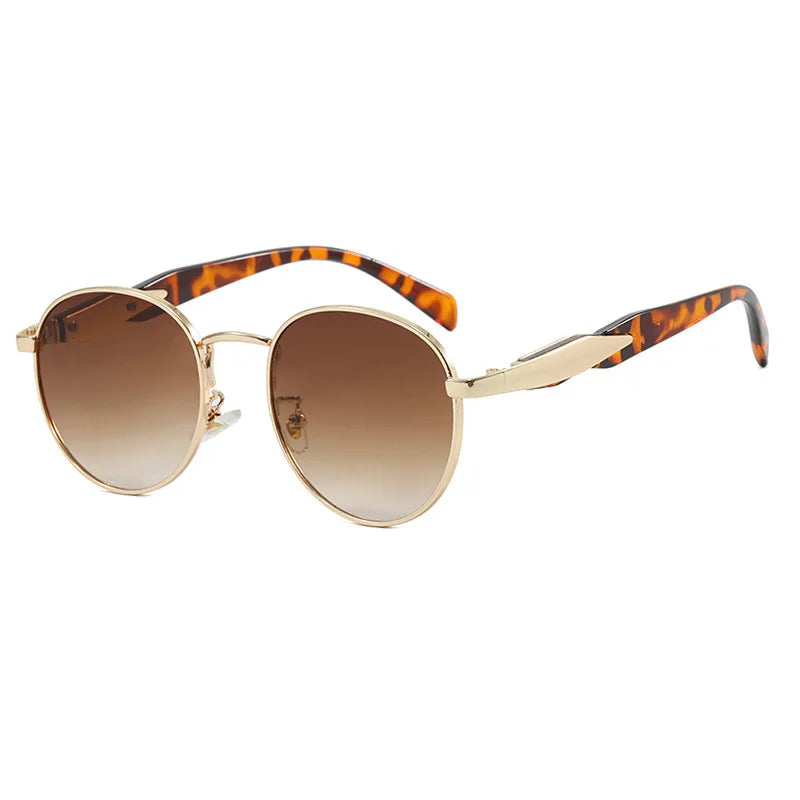 New European And American Circular Sunglasses For Women's Street Photography Metal Sunglasses Trendy Sun Glasses