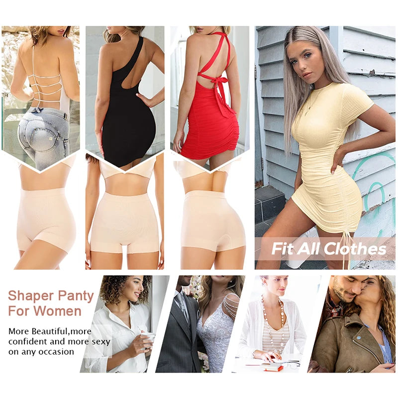 Womens High Waisted Shaper Shorts Smooth Shaping Boyshorts Panties Tummy Control Underwear Slimming Shapewear Short