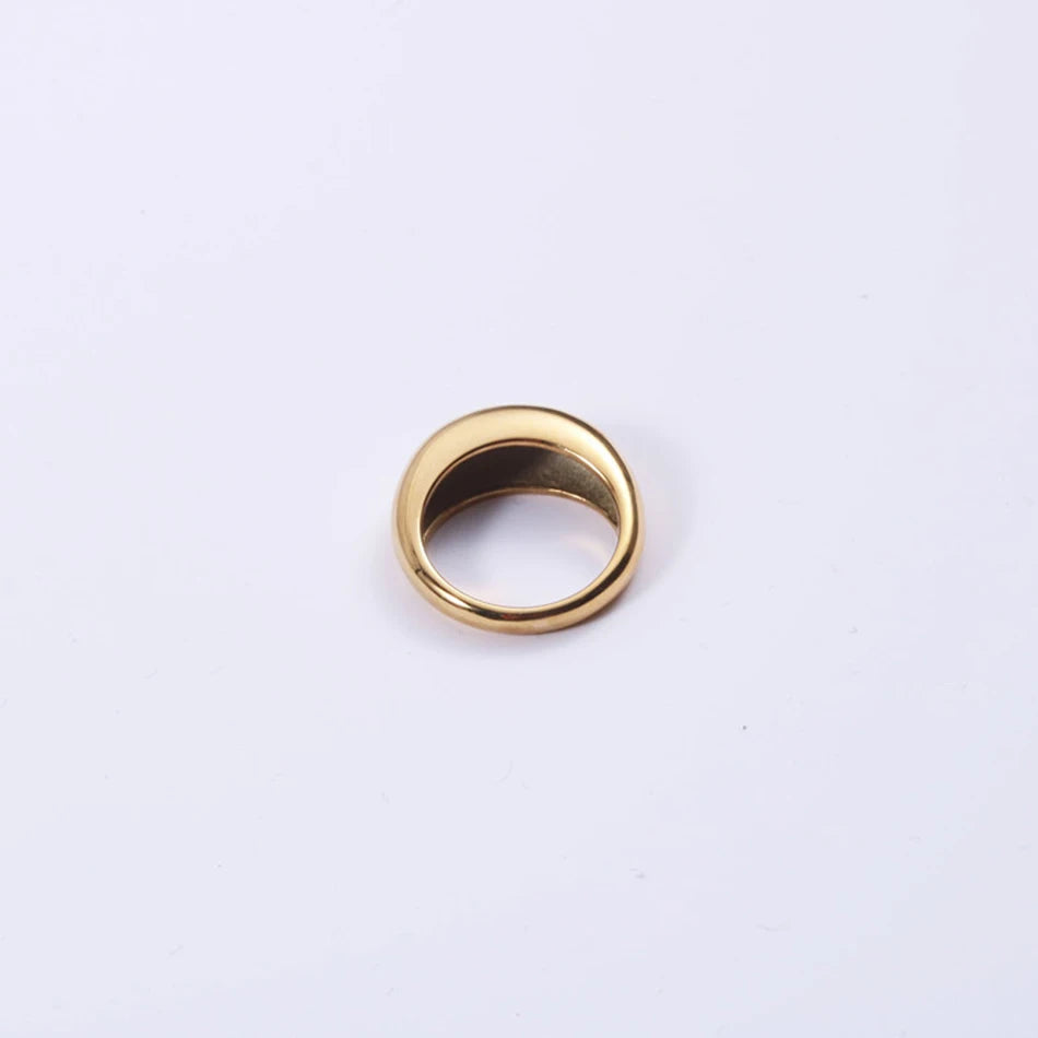 SUNIBI Fashion Simple Stainless Steel Rings for Women Arc Rings Jewellery Couple Anniversary Geometric Ring Size 5 6 7 8 Jewelry