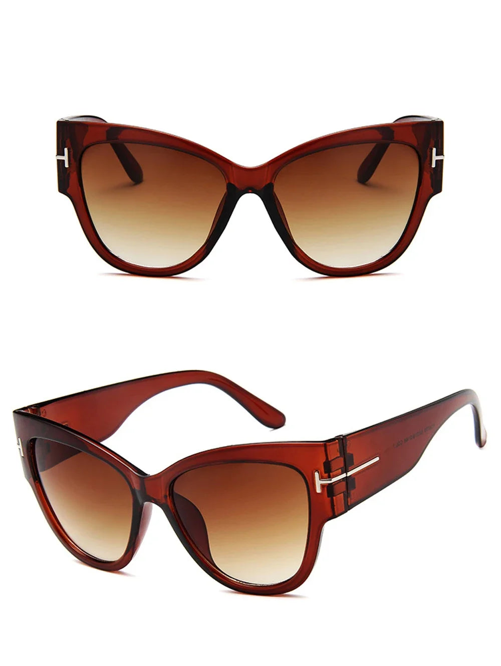 New Brand Sunglasses Women Luxury Designer T Fashion Black Cat Eye Oversized Sunglasses Female Gradient SunGlasses Oculos 2024