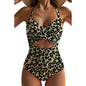 Sexy Hollow Cross Sling Swimwear Color Matching Backless Swimsuit One Piece Bikini Fashion Bathing Suits Swimming Suit For Women