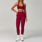 2PCS Yoga Clothing Set Women's High Waisted Leggings 3 Piece Fitness Suit Coat Jacket Exercise Wear Fitness Workout Underwear ﻿