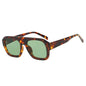 JNPCXI Fashion Square Women Sunglasses Shades UV400 Retro Leopard Tea Candy Color Gradient Men Punk Sun Glasses