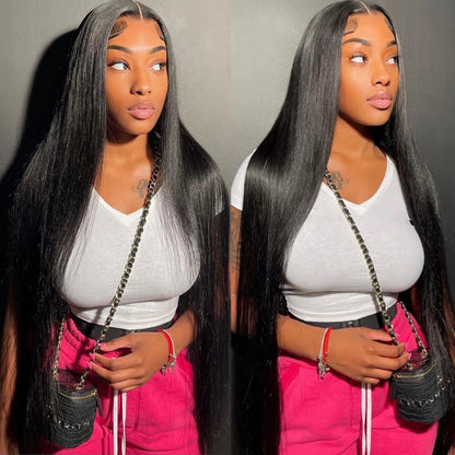 13x6 Hd Lace Frontal Wig Human Hair 40 Inch 13x4 Straight Lace Front Human Hair Wigs For Women Pre Plucked 200 Density Remy Hair