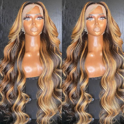 Highlight Wig 100% Human Hair 13x6 Hd Lace Frontal Wig 13x4 Honey Blonde Body Wave Lace Glueless Front Wigs For Woman Brazilian