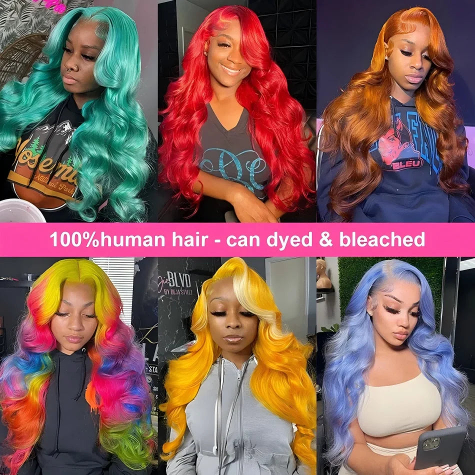 613 HD Lace Frontal Wig 13x6 Human Hair Wigs 30 Inch Body Wave Wig 250 Density Transparent Lace Brazilian Hair Summer Breathable