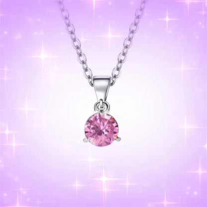 [Titanium Steel] Crown Love Full of Rhinestones Sparkling Micro-Inlaid Design Simple Ladies Wedding Gift Pendant Necklace