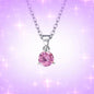 [Titanium Steel] Crown Love Full of Rhinestones Sparkling Micro-Inlaid Design Simple Ladies Wedding Gift Pendant Necklace