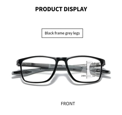 New Trendy TR90 Photochromic Multifocal Reading Glasses 3 in 1 Outdoor Bifocal Sunglasses Sports Anti Blue Near Far Eyeglasses