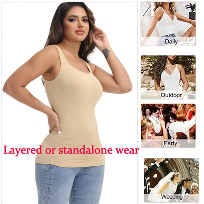 Shapewear Camisole for Women Tummy Control Waist Trainer Shaping Tank Tops Slimming Body Shaper Compression Vest Underwear