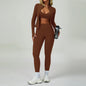2PCS Yoga Clothing Set Women's High Waisted Leggings 3 Piece Fitness Suit Coat Jacket Exercise Wear Fitness Workout Underwear ﻿