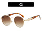 New European And American Circular Sunglasses For Women's Street Photography Metal Sunglasses Trendy Sun Glasses