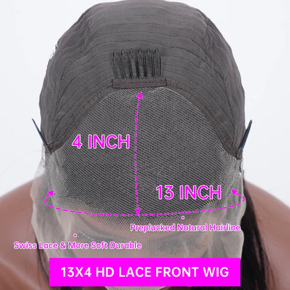 200% Chocolate Brown Deep Wave Human Hair Wig 30 38Inch Transparent Lace Frontal Wigs For Women 13x6 Lace Front Water Curly Wigs
