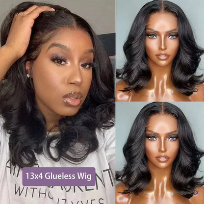 Bob Wig 13x4 Body Wave Glueless Wig Human Hair Brazilian Ready To Wear 7x5 Lace Frontal Wig Pre Cut No Glue For Women Preplucked