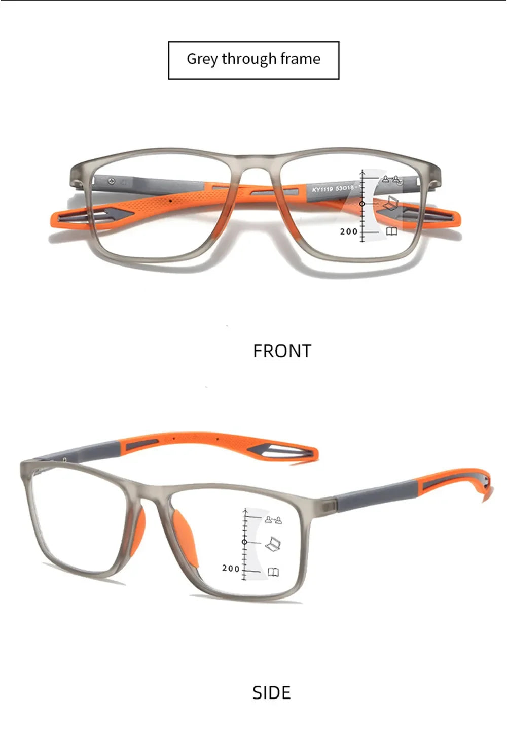 New Trendy TR90 Photochromic Multifocal Reading Glasses 3 in 1 Outdoor Bifocal Sunglasses Sports Anti Blue Near Far Eyeglasses