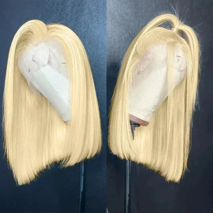 613 Blonde Short Bob Wig Transparent Lace Front Human Hair Wigs Straight 13X4 Burgundy 99j Brown Colored Cut Lace Frontal Wig