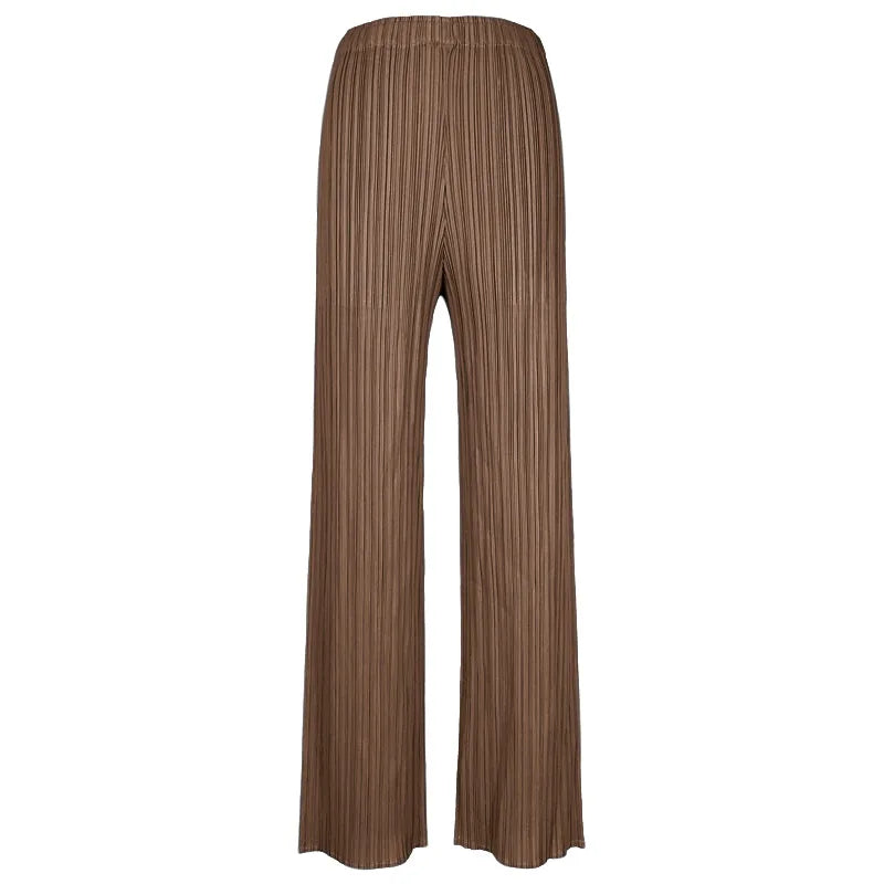 YUDX Spring Summer Autumn Women Casual Elegant Ladies Miyake Designer Casual Loose Straight Pleated Pants High Waist Trousers