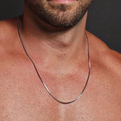 HIYEE Men's Thin Box Chain Necklace,1.5/2/2.5/3MM Stainless Steel Chain Link Collars Gift,Male DIY Jewelry,18 to 24 Inch Parts