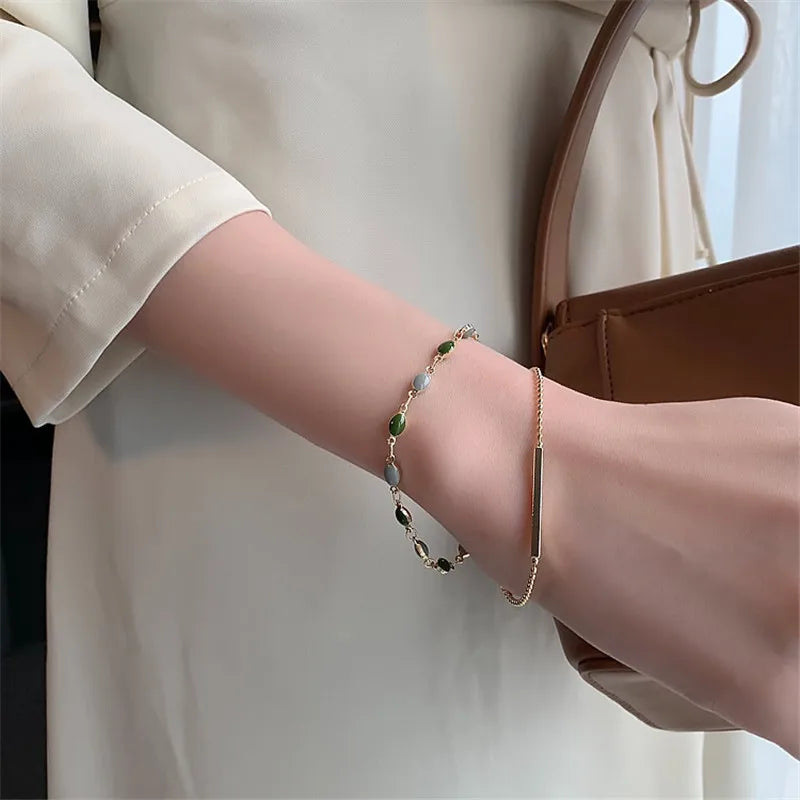 Exquisite Opal Tulip Zircon Bracelet for Women Fashionable Personalized Daily Accessory Party Jewelry Birthday Anniversary Gifts