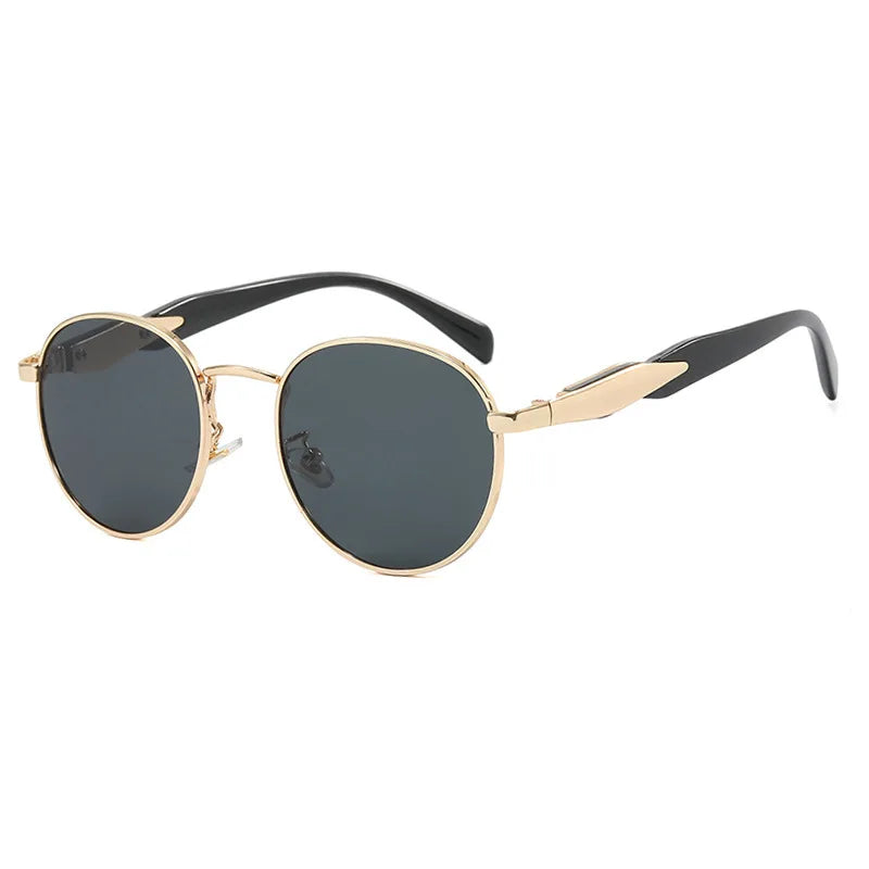 New European And American Circular Sunglasses For Women's Street Photography Metal Sunglasses Trendy Sun Glasses