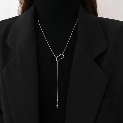 Fashion Double Love Heart Necklaces for Women Simple Sliver Color Personality Long Tassel Necklace Party Jewellery Gifts