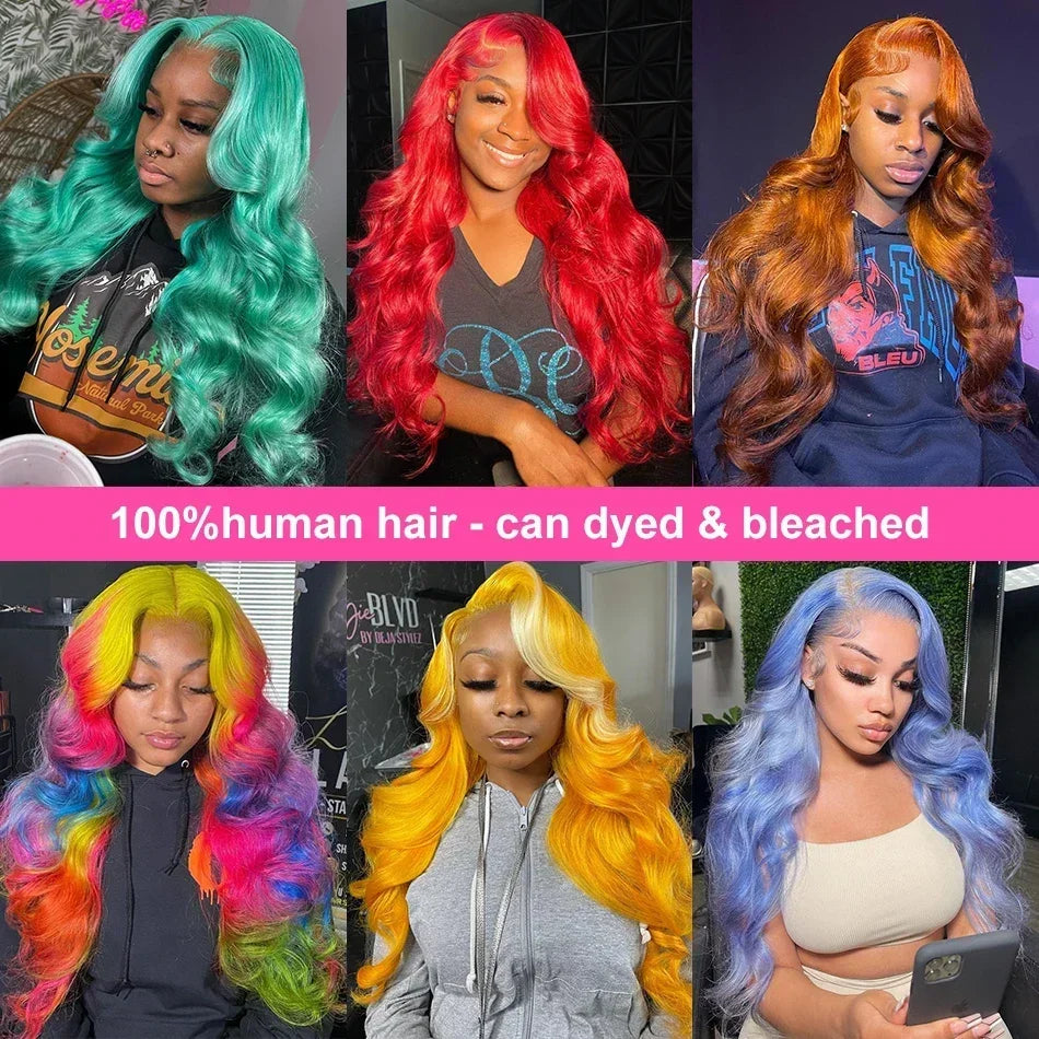 613 HD Lace Frontal Wig 13x6 Human Hair Wigs 30 Inch Body Wave Wig 250 Density Transparent Lace Brazilian Hair Summer Breathable