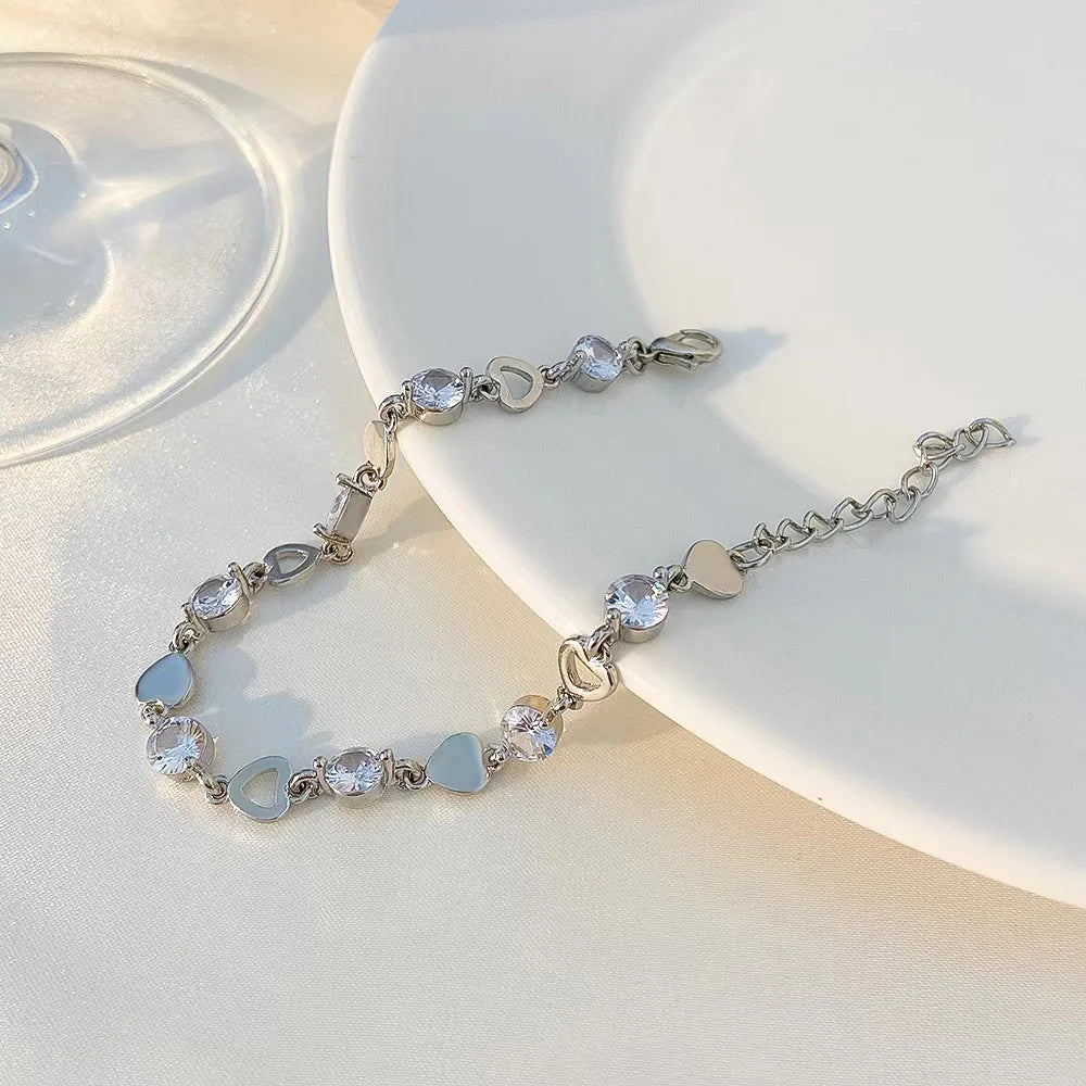 Exquisite Opal Tulip Zircon Bracelet for Women Fashionable Personalized Daily Accessory Party Jewelry Birthday Anniversary Gifts