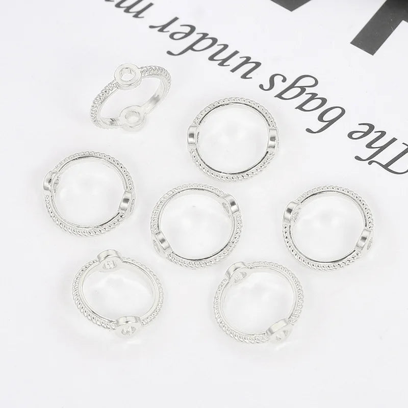 Plating 18k gold 6 8 10 mm  Mix Vintage  Bead Ring  Spacer Beads Cap DIY Bracelet Beads For jewelry Making Accessories Finding