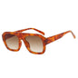 JNPCXI Fashion Square Women Sunglasses Shades UV400 Retro Leopard Tea Candy Color Gradient Men Punk Sun Glasses