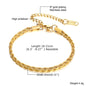 Non Tarnish Stainless Steel Bracelet Stackable for Women, Thin Herribone Chain Bracelet Waterproof Gold Plated Jewelry