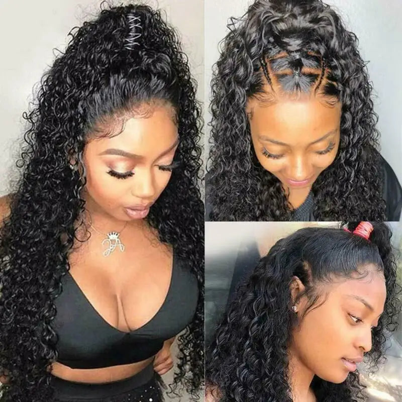 68cm synthetic American and European woman Curly wavy Midsection synthetic Wig Extension Wig Hairpin Forehead Hair