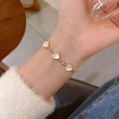 Exquisite Opal Tulip Zircon Bracelet for Women Fashionable Personalized Daily Accessory Party Jewelry Birthday Anniversary Gifts