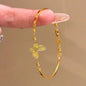 Korean Light Luxury Shiny Zircon Golden Butterfly Bracelet for Women Elegant Bangle Party Banquet Charm Wedding Jewelry Gift