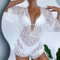 Sexy Print Bikini Set Three Piece Swimming Suits Bathing Suit Woman Beachwear High Waist Drawstring Swimsuit Women Swimwear