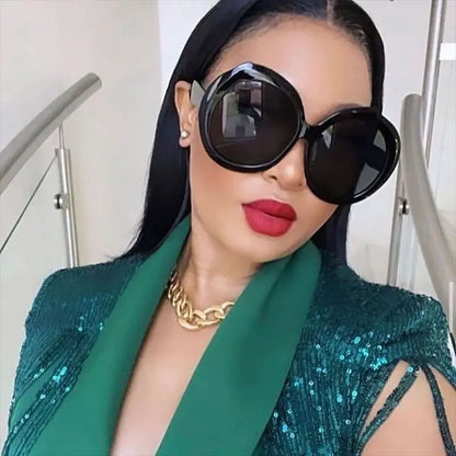 JNPCXI Oversized Round Sunglasses Women Men Luxury Brand Big Frame Sun Glasses Goggles Large Shades Unisex Riding Eyeglasses