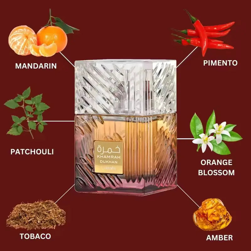 Khamrah Dukhan Parfum Luxury Arabia Perfume Flirting Unisex Original Woody Scent Fragrance Perfumes Mujer Sexy